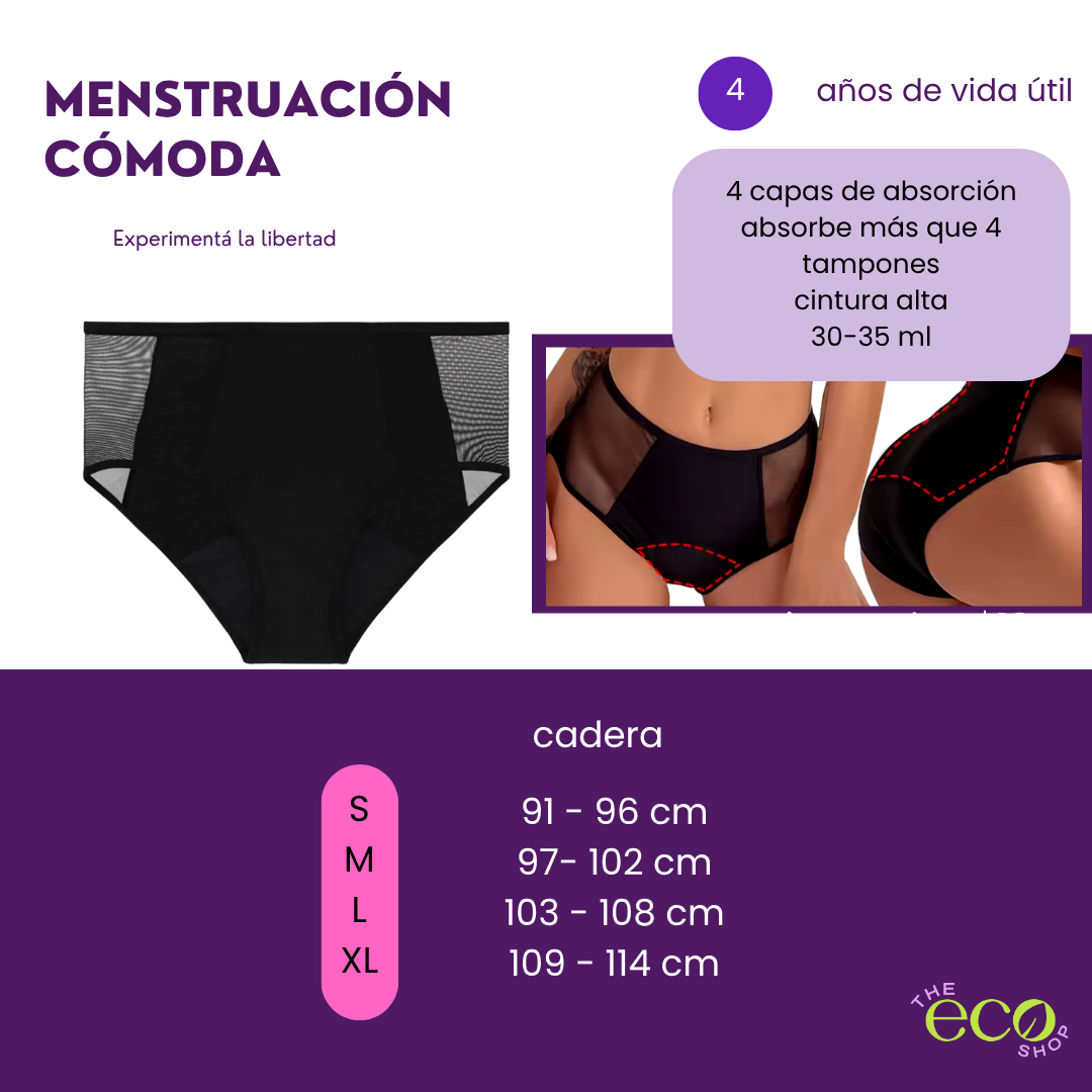 Panty Menstrutal Estilo Malla