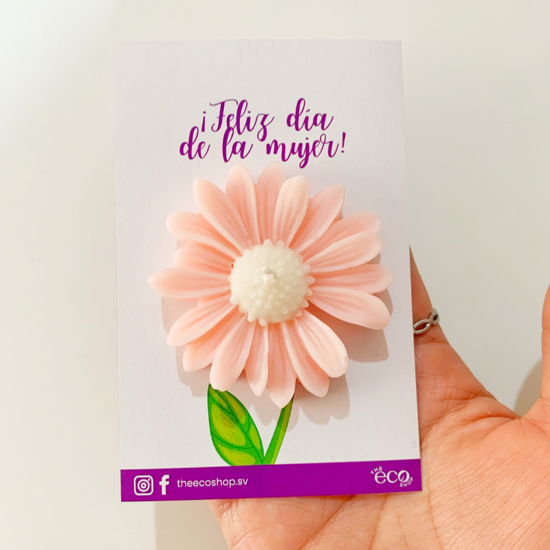 Vela Margarita con tarjeta - Día de la mujer