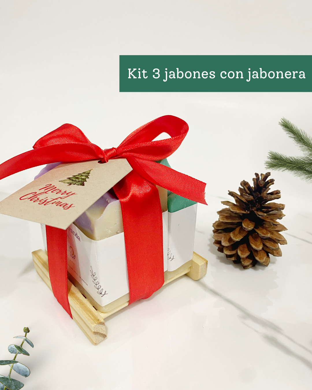 Kit 3 jabones con jabonera