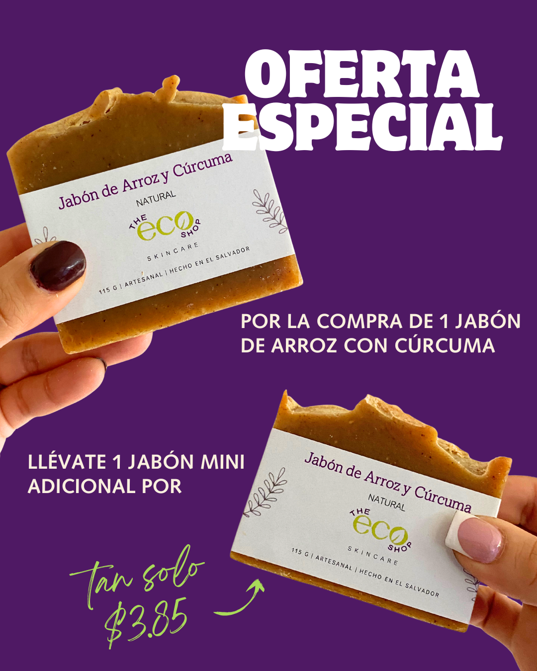 Promo jabón Arroz con Cúrcuma + jabón adicional