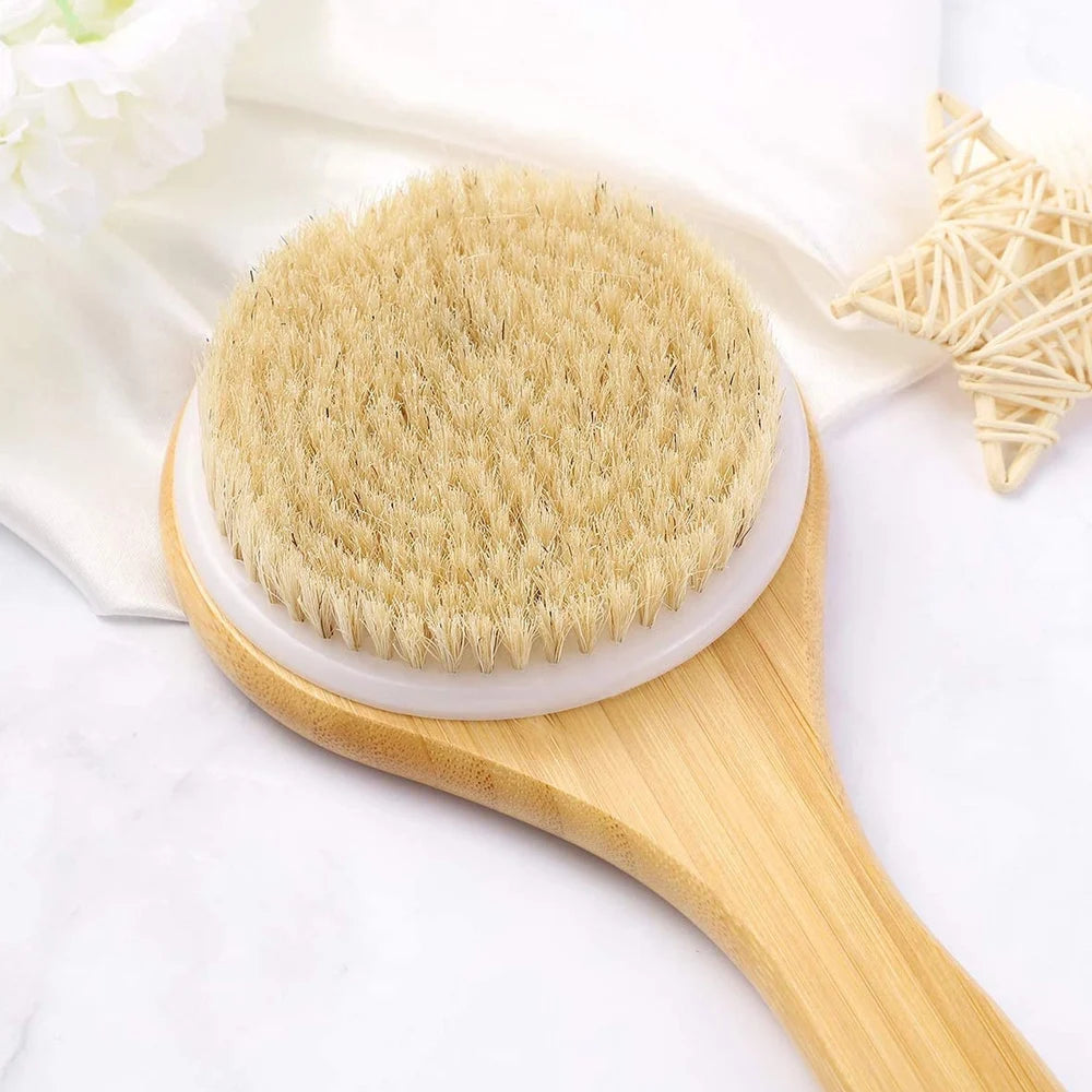 Cepillo Corporal con Mango de Madera Para Cuerpo y Espalda
