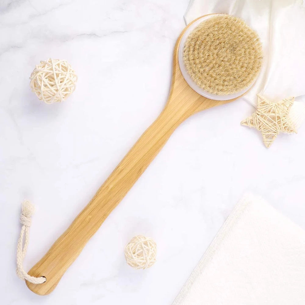 Cepillo Corporal con Mango de Madera Para Cuerpo y Espalda