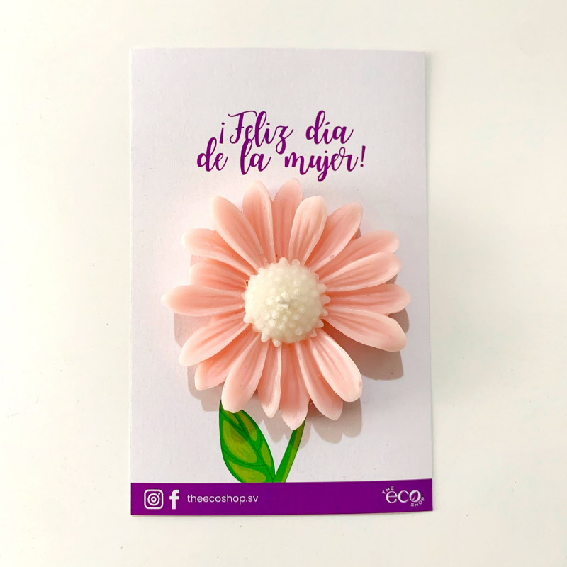 Vela Margarita con tarjeta - Día de la mujer