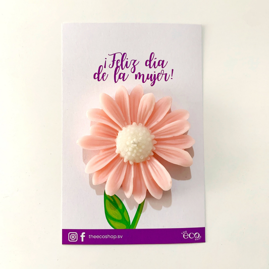 Vela Margarita con tarjeta - Día de la mujer
