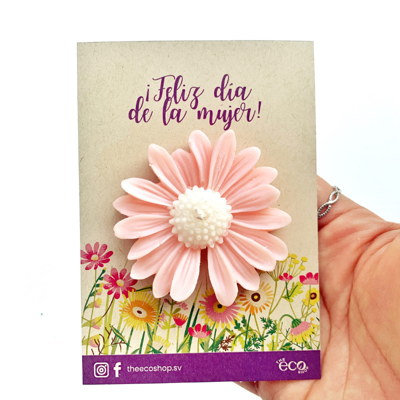 Vela Margarita con tarjeta Kraft - Día de la mujer