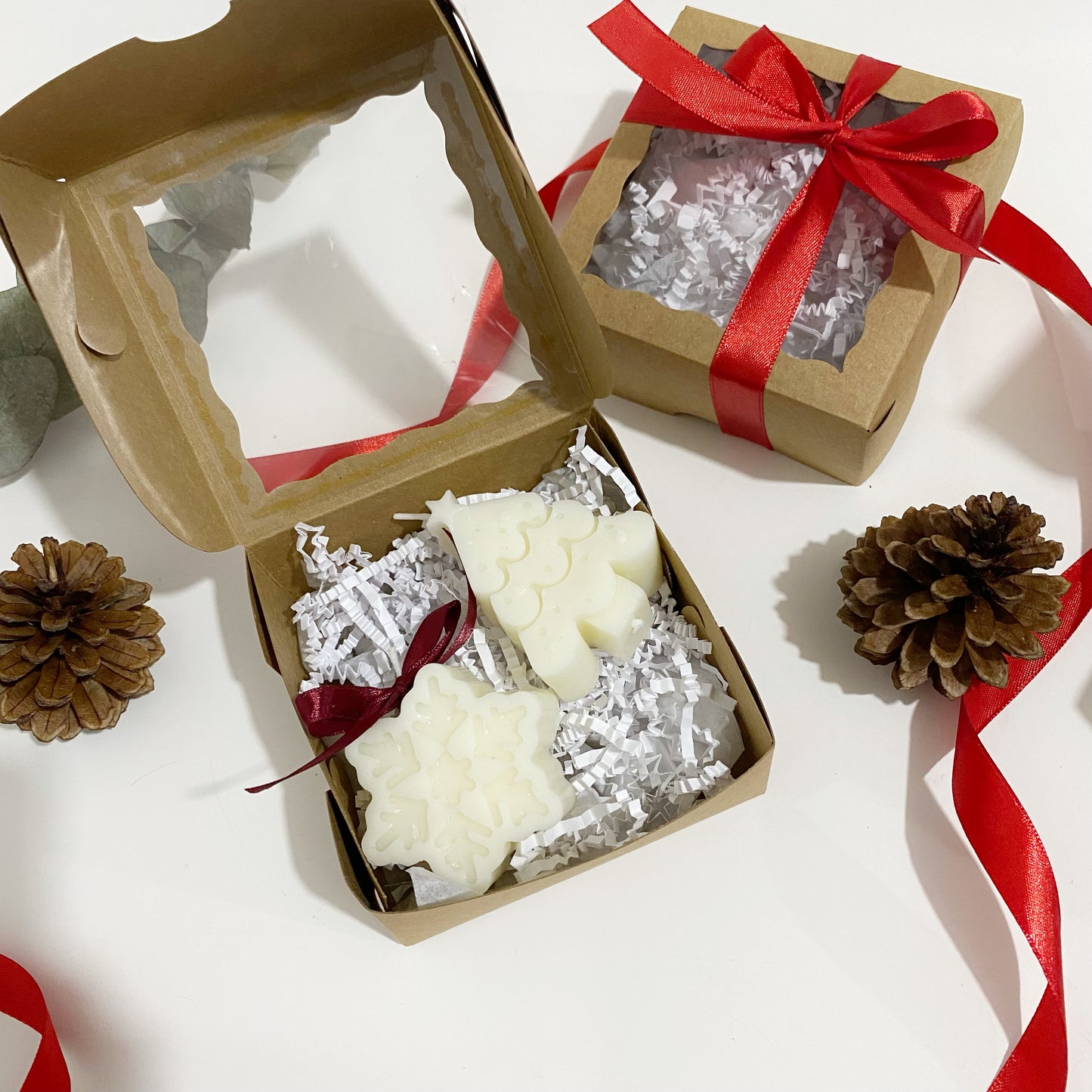 Velas de regalo- Árbol y Copo de Nieve