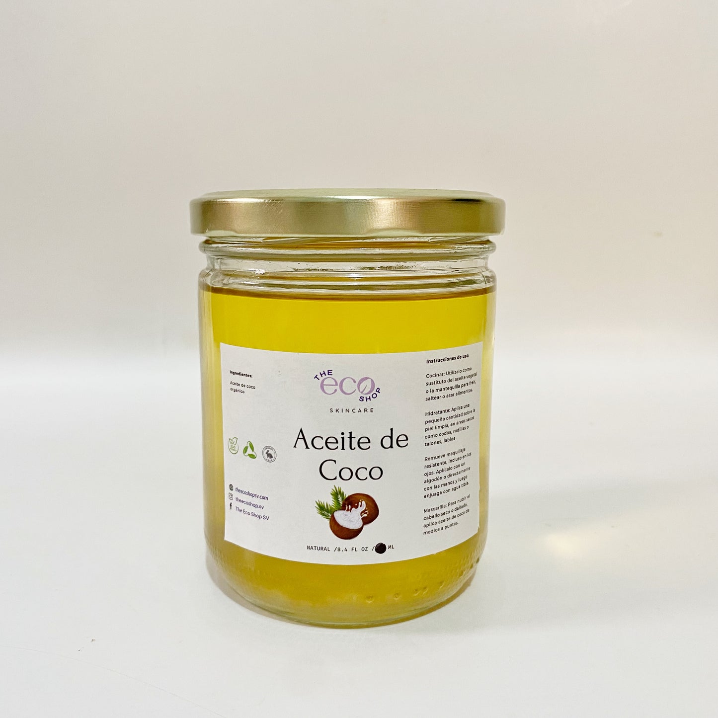 Aceite de Coco Orgánico - uso cosmético
