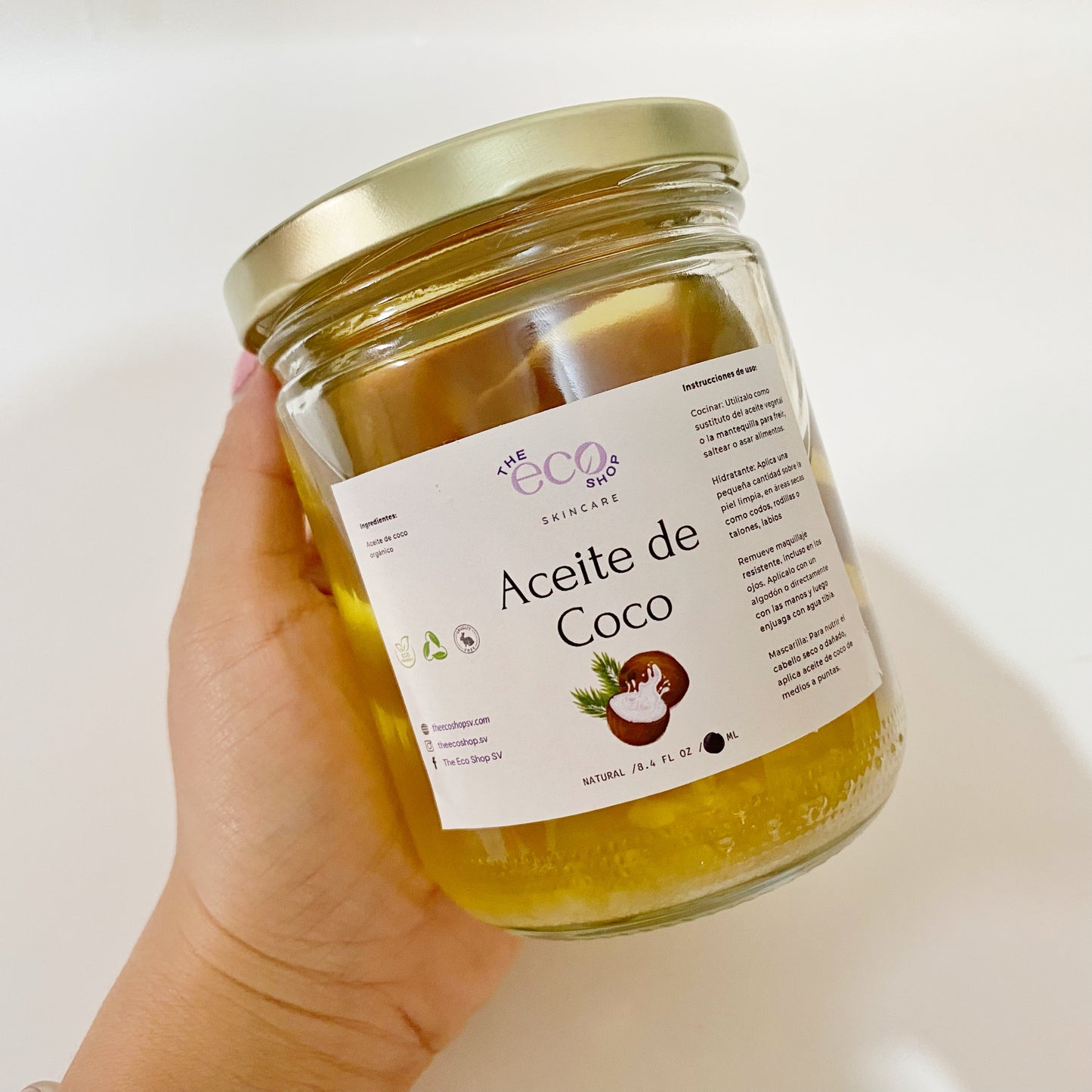 Aceite de Coco Orgánico - uso cosmético