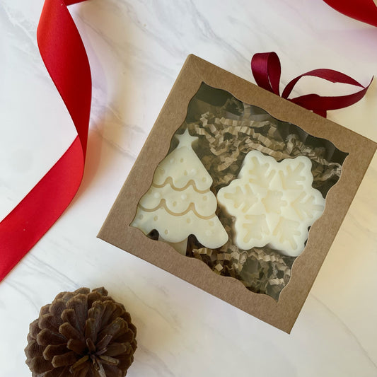Velas de regalo- Árbol y Copo de Nieve